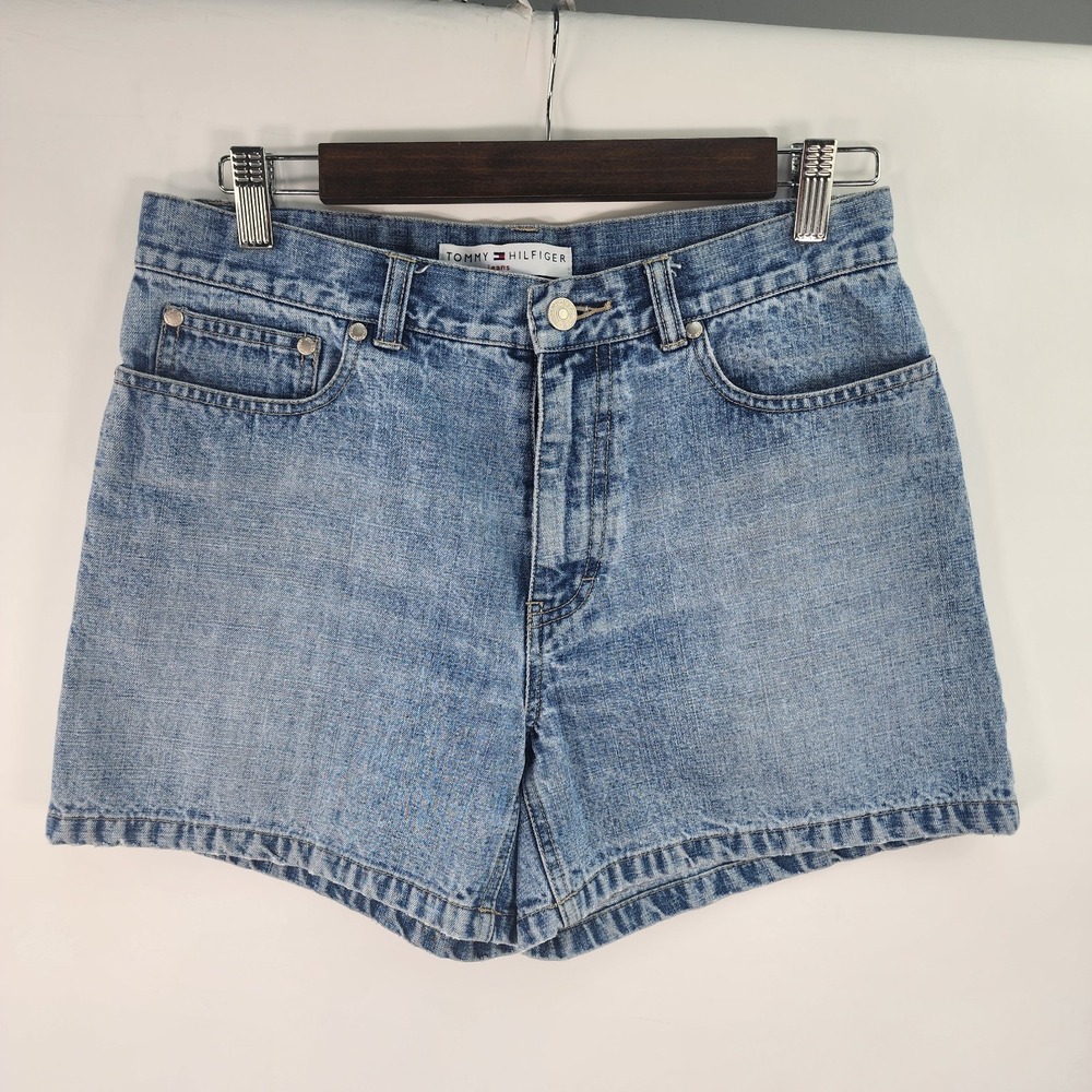 Tommy Hilfiger Jeans Shorts Women's 6 Embroidered Light Wash Mid Rise